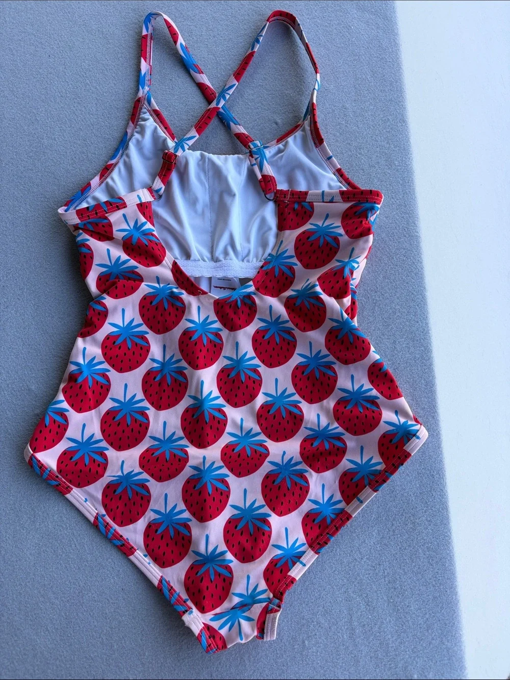 Strawberry Print Pink One-Piece Swimsuit - Picture 4 of 4